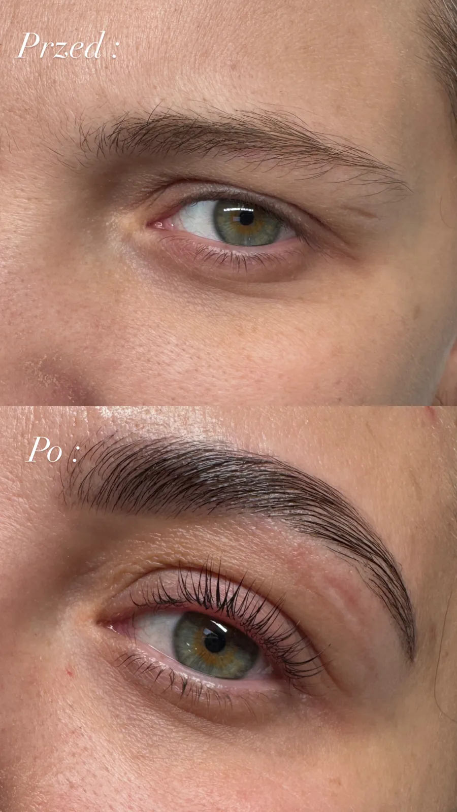 Efekt laminacji brwi makro Glowbrow Rawa Mazowiecka